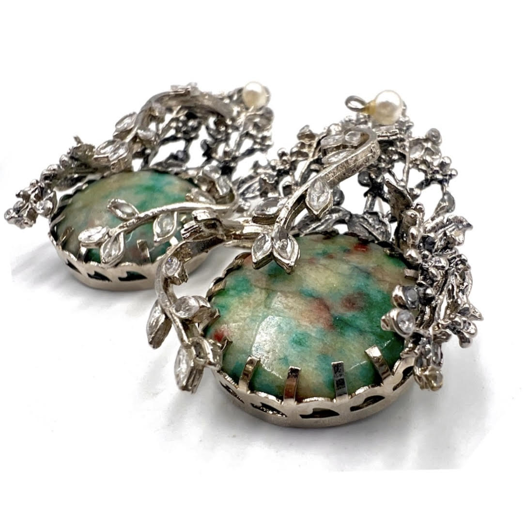 E- 238 Green Jasper Earrings