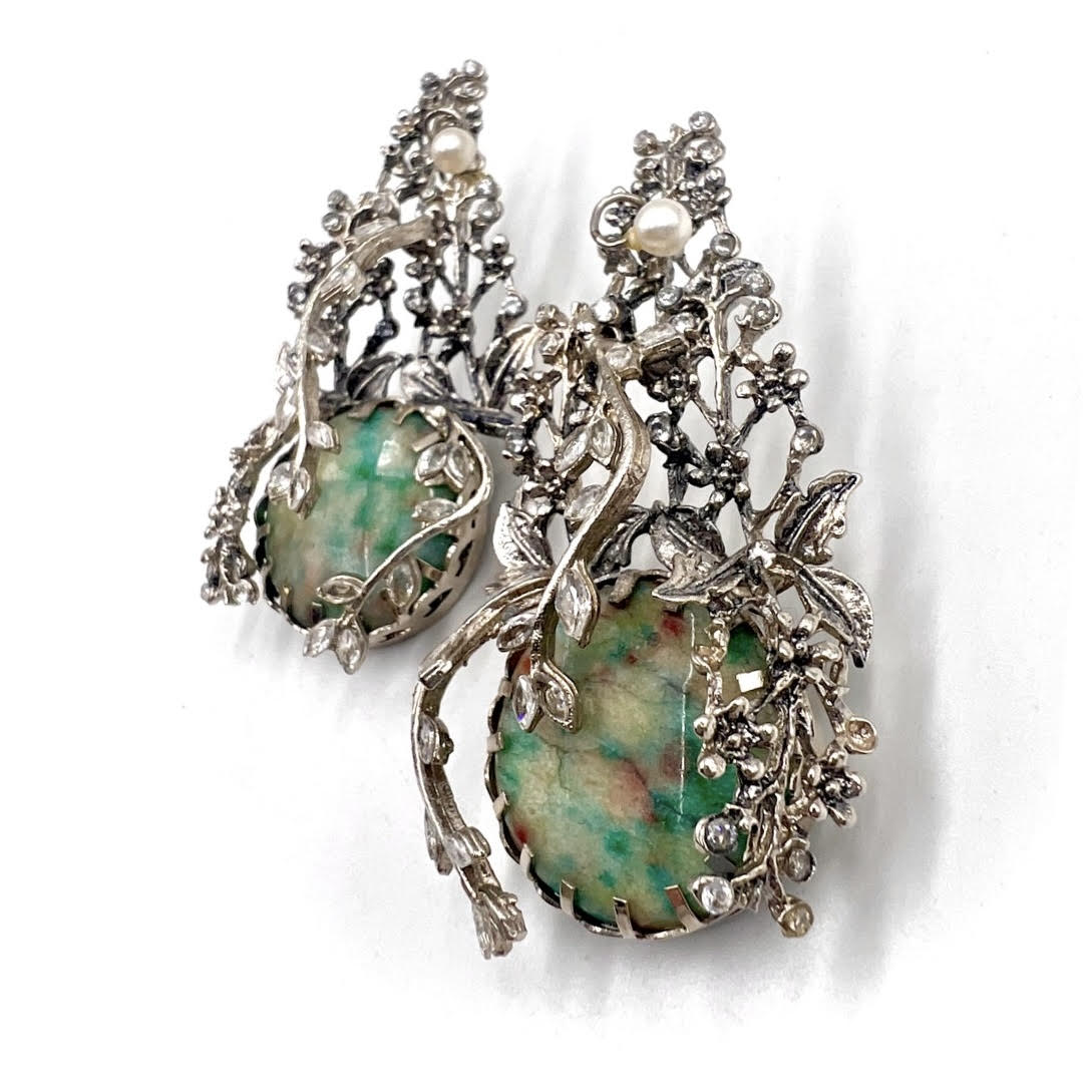 E- 238 Green Jasper Earrings