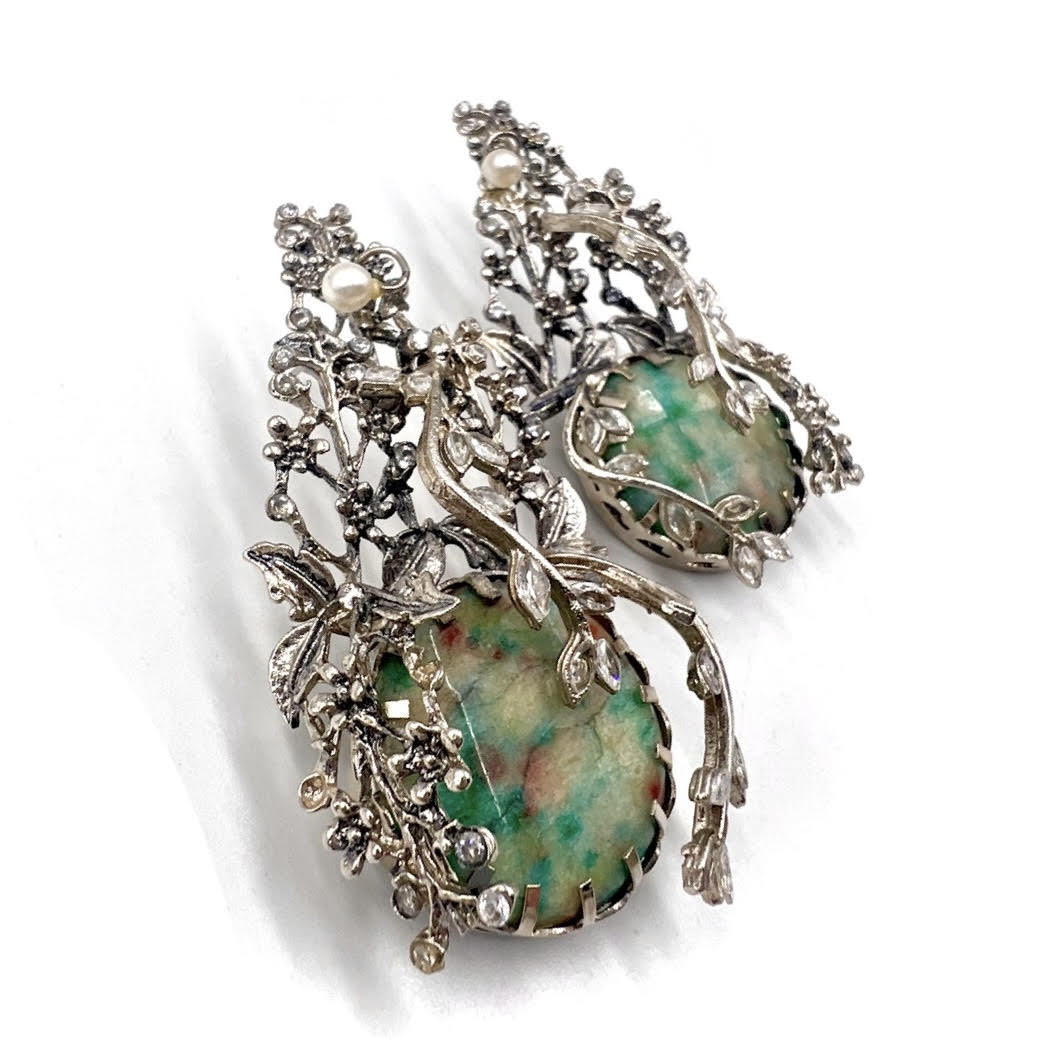 E- 238 Green Jasper Earrings