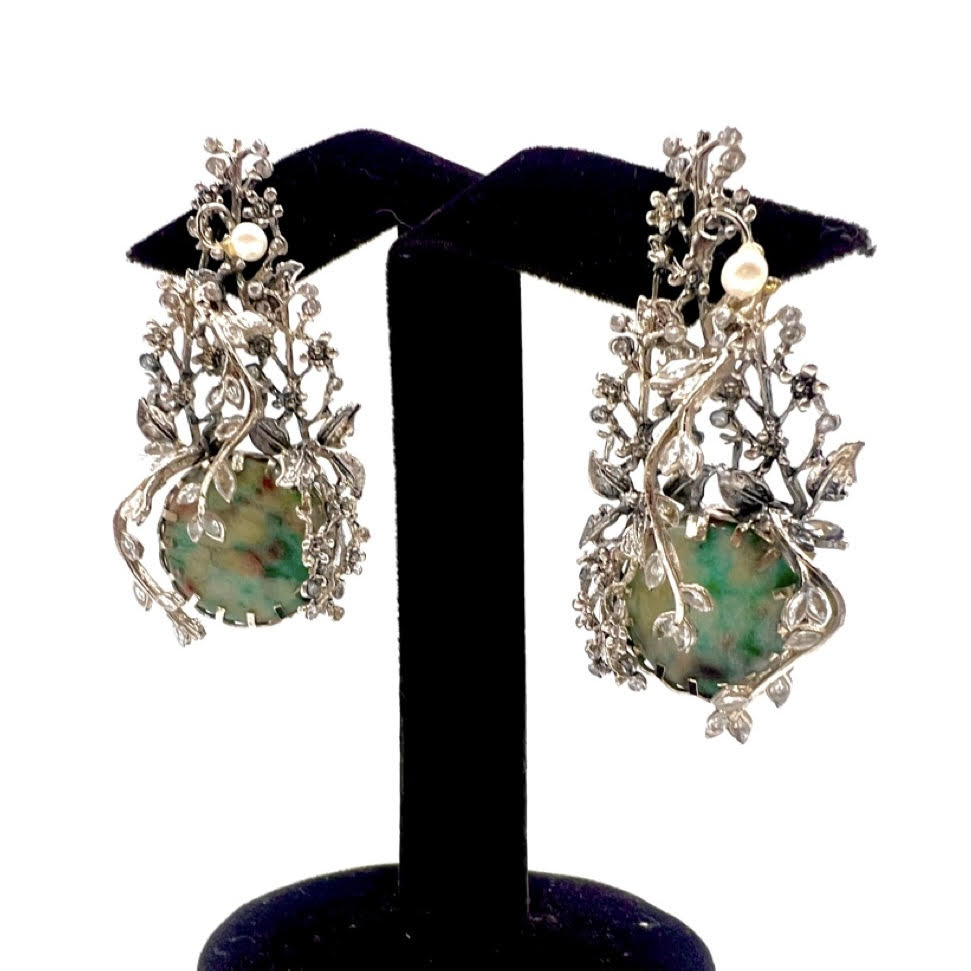 R- 238 Green Jasper Earrings