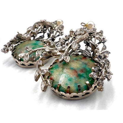 R- 238 Green Jasper Earrings