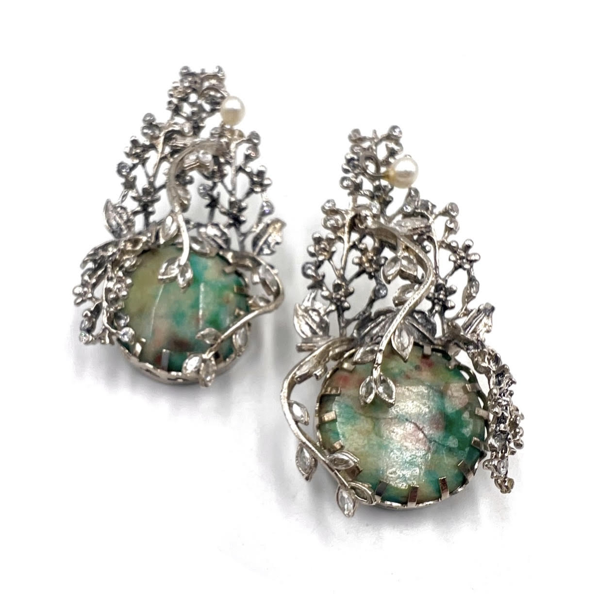 R- 238 Green Jasper Earrings