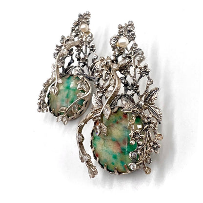 R- 238 Green Jasper Earrings